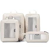 EPICKA TripCozy Compression Packing Cubes - 4 Set Durable Travel Organizer Bags with Mesh Top, Ex...