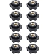 Antrader M6 Star Knob Clamping Handle Nut,Thru Hole Star Knobs,10Pcs | Nuts Screw Knurled Clampin...