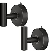 DGYB Large Suction Cup Hooks for Shower Set of 2 Black Towel Hooks for Bathrooms Wall Mounted SUS...