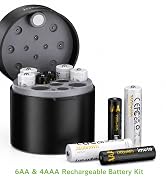 imuto AA & AAA Rechargeable Batteries with Charger, 6 AA + 4 AAA, Li-ion