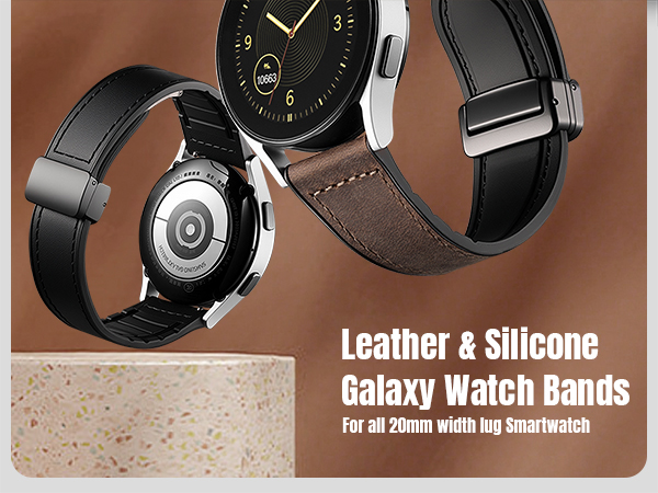 samsung galaxy watch 7 6 5 4 3 FE Classic Band Magnetic lether bands