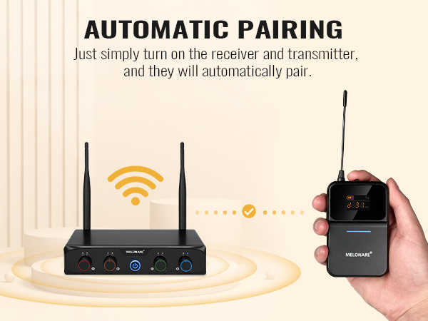 MELONARE 4-Channel Wireless Microphone System