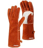 Cxqunzon Leather Welding Gloves with Reinforced Palm,Kevlar Stitching, Heat&Fire Resistant for We...