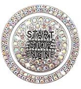 Hugwits 2 PCS Bling Crysta Car Engine Start Stop Ring Stickers, Sparkling Rhinestone Push Start B...