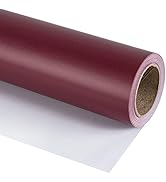 RUSPEPA Wine Red Wrapping Paper Solid Color- Mini Roll - for Christmas, Wedding, Birthday, Shower...