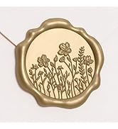 UNIQOOO Wildflower Wax Seal Stickers - Floral Wedding Invitation Envelope Seal Sticker, 50 Pcs Se...