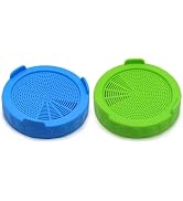 2Pcs Blue and Green Sproutings Lid jar Sproutings Lids Plastic Sprouting Lid for Wide Mouth to Gr...