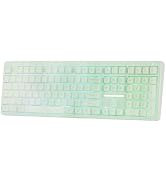 MechLands M108 100% Full Size Silent Office Keyboard with Number Pad | Wireless Creamy Membrane K...