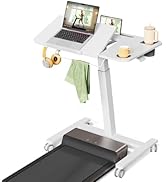 JOY worker Mobile Standing Desk for Treadmill, 31.5" Small Pneumatic Height Adjustable Walking Pa...