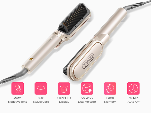 TYMO Flat Iron Hair Straightener Brush