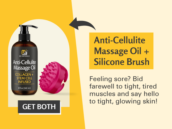 anti cellulite oil and silicone brush