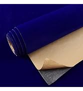 VEELIKE Royal Blue Velvet Fabric Wallpaper Peel and Stick Blue Felt Liner 15.7''x118'' Self Adhes...
