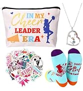 Xyulaan Cheerleader Gifts Set Cheer Gifts for Cheerleaders Women Cheer Bag Makeup Bag Necklace So...