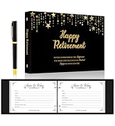 Retirement Guest Book with Signature Pen, Binder Loose-Leaf Retirement Book to Sign, Happy Retire...