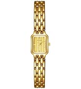 FANMIS Gold Watches for Women for Small Wrists,Vintage Bracelet Watch with Rectangular Case,Casua...