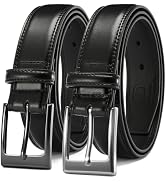 CHAOREN Leather Dress Belt Men 2 Pack - 1 3/8" Mens Belts for Work Business Casual Jeans