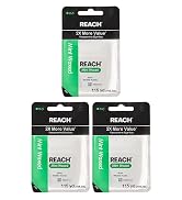 Reach Waxed Dental Floss, Mint, 2X More Value, Plaque Remover for Teeth, Shred Resistant, Floss S...