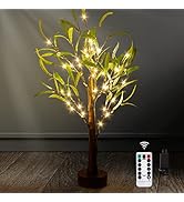 Lighted Olive Tree Decor Battery Operated or USB 18in 50 Warm White LED with Timer, Light Up Tabl...