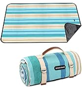 G GOOD GAIN Picnic Blanket Waterproof & Sand Proof,Beach Blanket Portable with Carry Strap, XL La...