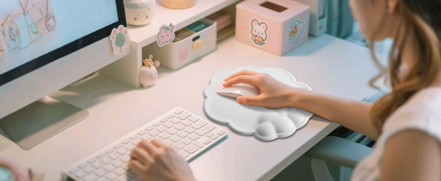 Cloud shape Mousepad with Wrist Support