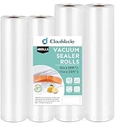 Cloudslucky Vacuum Sealer Bags Food Saver Bag Rolls 8”X20’&11”X20’ 4Pack Seal A Meal Bags Roll fo...