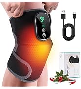 Cordless Knee Heating Pad, Newly 4 Vibration Motors Knee Massager, 3-in-1 Heated Knee Brace with ...