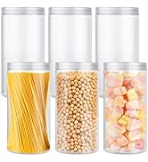 EATHEATY 6 Pack 46oz/1360ml Large Plastic Jars with Lid, Wide Mouth Empty Clear PET Storage Conta...