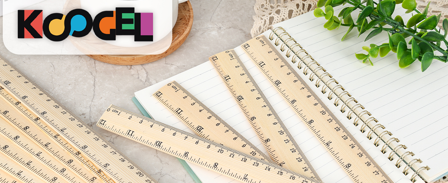 24PCS Wooden Rulers