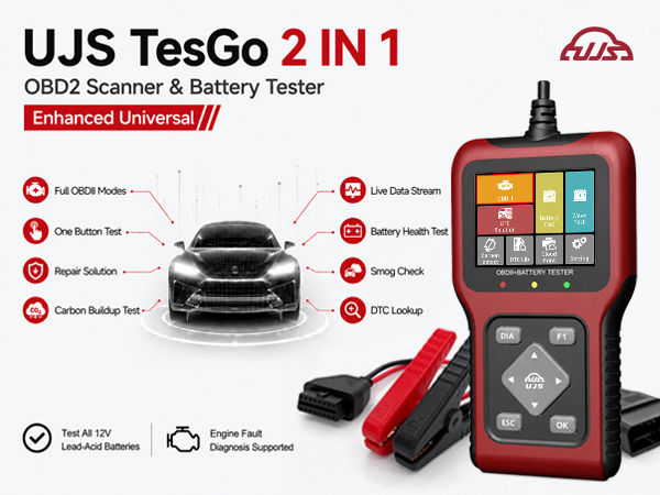 UJS TesGo OBD2 Scanner and Battery Tester
