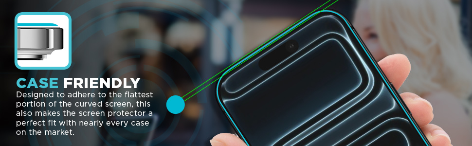 Case-friendly tempered glass screen protector fits flat surface of iPhone 17 Pro inside any case