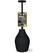 Korky BeehiveMAX Hideaway-Heavy Duty Toilet Plunger with Holder in Black Drip Free Carry-Seals Al...