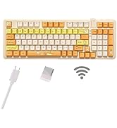 AUSDOM 98Pro Wireless Mechanical Keyboard, Tri-Mode Bluetooth/2.4GHz/USB-C Gasket Hot Swappable C...