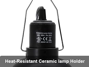 reptile dome light fixture Deep Dome Lampshade Reptile Heat Lamp Fixture with Separate Switches
