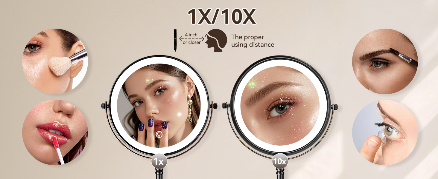 magnifying mirror with light
