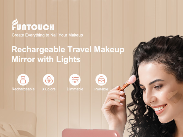 Travel Makeup Mirror with Lights