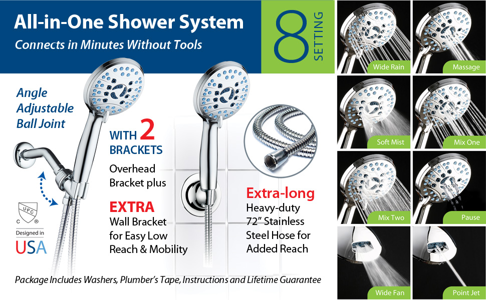 ducha de mano, rain shower, massaging shower head