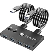 USB 3.0 Switch Selector,ZIYUETEK KVM Switcher 4 Port USB Peripheral Switcher Box Hub for Mouse Ke...