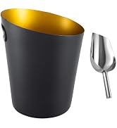 Stainless Steel Champagne Bucket - Stainless-Steel Beverage Tub - Diagonal Ice Bucket with Handle...