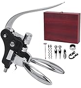 QONYFONE Wine Opener, Rabbit Corkscrew with Elegant Wooden Box, Premium 9-Piece Set, Includes Win...