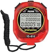 PULIVIA Stopwatch Timer 10 Splits/Laps Digital Stop Watch for Sports, Countdown Alarm Clock Date ...