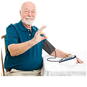 MOBI Upper-Arm Blood Pressure Monitor, Measures Systolic, Diastolic, Convenient for Caretakers, Stor...