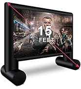15' Inflatable Outdoor Projector Movie Screen -Package with Rope, Blower + Tent Stakes - XHYCPY I...