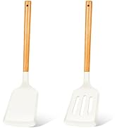 KLAQQED 2Pcs Spatula Silicone Spatula Set Turner Kitchen Spatulas Silicone Heat Resistant for Non...