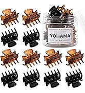 YOHAMA 12 pcs Small Hair Claw Clips 1 inch Durable Mini Jaw Clip Claw for Kids and Adult Multifun...