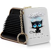 Yonlevres Credit Card Holder RFID Wallet, Small Card Holder Wallet for Women with Keychain Zipper...