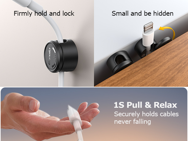 magnetic charging charger mobile phone cable holder clips for desk nightstand night stand