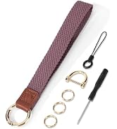 WEESMILE Key Chain, Stretchy Keychain Wristlet, Cute Wrist Lanyard Strap for Car Keys with D Ring...