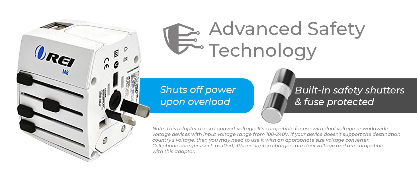 world travel plug adapter m8 max by orei