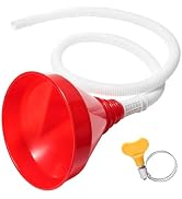 YSFER Car Oil Funnel, Wide Mouth Vehicle Fuel Funnels with 40.4-Inch Long Hose Mesh Filter & Clam...