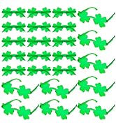HQGROCERY 24 Pairs St. Patrick's Day Glasses, Irish Four Leaf Shamrock Clover Eyeglasses Plastic ...
